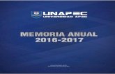 UNIVERSIDAD APEC Dirección de Planificación · DIRECCIÓN DE PLANIFICACIÓN 1 MEMORIA ANUAL 2016-2017 ... como medio principal para lograr que la gestión académica, pedagógica