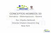 CONCEPTOS HEBREOS 33 - shalomhaverim.org hebreos 33 gematria.pdf · que junto con los primeros dos mandamientos del Decálogo dados directamente por Dios mismo en el monte Sinaí