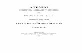 ATENEO · Lista de los señores Presidentes que ha tenido desde su fundación EL ATENEO DE MADRID —· ·— 1.º Excmo. Sr. Duque de Rivas ..... (1835-37)