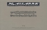 Nassarre. Revista Aragonesa de Musicología, 25 (2009) · NASSARRE. Revista Aragonesa de Musicología Nace en 1985 como prolongación natural de la Sección de Música Antigua, creada