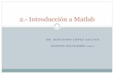 Introducción a Matlab - Homepageshomepages.mty.itesm.mx/slopez/Lec_2_Fc1_AD2017.pdf · Historia de Matlab MATLAB = MATrix LABoratory. ... Salir de Matlab: exit. Parte central de