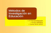 Métodos de Investigación en Educación - uco.es · Tema 2: Tipos y proceso de investigación MÉTODOS DE INVESTIG. EN EDUCACIÓN 1. Modalidades de investigación en educación 1.5.