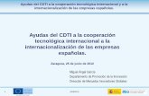 Ayudas del CDTI a la cooperación tecnológica internacional ... · Estancias temporales para formación en la oficina SOST de ... - Tratar la cooperación científica con terceros