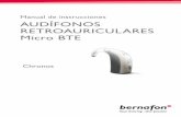 Manual de instrucciones AUDÍFONOS …/media/Bernafon/main/PDF/Spanish/Global/... · Paso 1: cómo insertar la pila 16 ... manual antes de usar su audífono. ... auditivo y la estructura