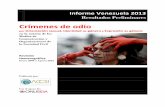 Crímenes de odio - Red LGBTI de Venezuela | Red de ... · Informe Venezuela 2013 Resultados Preliminares Crímenes de odio por Orientación sexual, Identidad de género y Expresión