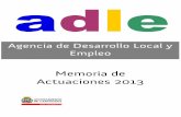 Memoria de Actuaciones 2013 - adle.cartagena.es · 1.2.-Organización de la ADLE: Equipo humano y ... Operaciones auxiliares de mantenimiento de edificios. Programa de ... e iniciación