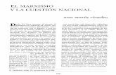 EL MARXISMO Y LA CUESTIÓN NACIONAL - CIPEC …cipec.nuevaradio.org/.../RIVADEOmarxismoycuestionnacionalArticulo.pdf · lación del lugar y la densidad de lo nacio ... y constituye
