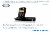 Philips · 1 Español ES Contenido 1 Instrucciones de seguridad importantes 3 2 Su teléfono 4 Contenido de la caja 4 Descripción del teléfono 5 Descripción general de la ...