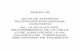 ANEXO 48 ACTA DE ENTREGA RECEPCIÓN … · ACTA DE ENTREGA RECEPCIÓN PROVISIONAL CONTRATO No. 12-2014-CO-AZD. ... ACTA DE ENTREGA RECEPCIÓN PROVISIONAL "ACTA DE ENTREGA RECEPCION