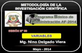 Mg. Nino Delgado Viera - … · ¿Qué es la matriz de operacionalización de variables 8. Tipos de escala y niveles de medición de variables SUMARIO . 1. ALGUNOS CONCEPTOS DE VARIABLES