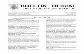 BOLETIN OFICIAL - melilla.es · referente al desalojo del inmueble sito en la C/. San Miguel 21 / antes 19. 1474.- ... derecha Río de Oro I". * Aprobación propuesta Consejería
