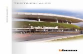 TESTIMONIALES - bticino.com.mx · Estadio Omnilife. Además de estar instalado en el óvalo blanco, CABLOFIL le da la vuelta a todos los niveles del estadio, pasa por tribunas, palcos,