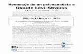 Homenaje de un psicoanalista a Claude Lévi-Strauss · Homenaje de un psicoanalista a Claude Lévi-Strauss Markos Zafiropoulos Psicoanálisis y Sociedad - Centro de Investigación