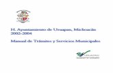 CATALOGO DE SERVICIOS MPALES - ordenjuridico.gob.mxordenjuridico.gob.mx/Estatal/MICHOACAN/Municipios/Uruapan/Uruapan... · Información sobre planificación, manejo y prospección