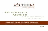 20 años en México · Ezquiaga Ganuzas, Francisco Javier Veinte años en México. Sobre argumentos e interpretación, Tribunal Electoral del Estado de Michoacán, México, 2013.