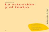 Bloque IV La actuación y el teatro - Siplandisiplandi.seducoahuila.gob.mx/.../LIBROS/ARTES/TEATRO/TEATRO_CUATRO.pdf · Los espacios, donde se desarrolla la obra, pueden ser exteriores,