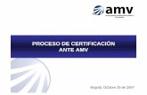 PROCESO DE CERTIFICACIÓN ANTE AMV · Con documento de identidad Presentación Resultado Web (3er aplicante) Transmisión Reporte de datos SFC AMV Verificación Antecedentes Entrega