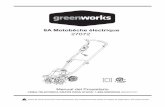 8A Motobeche electrique 27072 - Greenworks · Aprenda la forma de apagar la unidad y de desactivar los ... • Mantenga a los niños alejados del área de trabajo y bajo el cuidado