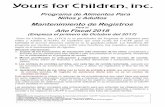 Mantenimiento de Registros - Yours for Children, Inc. – Child … · 2017-12-12 · Para ayudar a proporcionar el mejor servicio de alimentos para su niño, ... Nombre en Letra