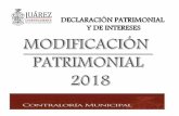 DECLARACIÓN PATRIMONIAL Y DE INTERESES - juarez.gob.mxjuarez.gob.mx/cms/img/formatos_dec/modificacion_2018.pdf · permisos o concesiones, Áreas técnicas, Licitación y adjudicación