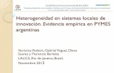Heterogeneidad en sistemas locales de innovación ... · gref 0.0068 Resultados (II) Resultados (III) Sectorial Geográfico espacio multidimensional ... Integración de enfoques de