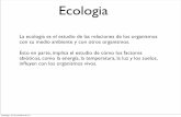 Ecologiazoologiageneral.com.ar/datos/TEORICOS/ecologia_comp.pdf · Los ecosistemas no son completamente cerrados, dependen de la energía del sol. Esta es ﬁjada por las plantas