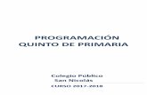 PROGRAMACIÓN QUINTO DE PRIMARIA · PROGRAMACIÓN QUINTO DE PRIMARIA Colegio Público San Nicolás CURSO 2017-2018