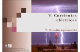 V. Corrientes eléctricas - laplace.us.eslaplace.us.es/campos/teoria/grupo1/T5/Leccion_V_7_10_11.pdf · Leyes de Kirchoff (para corrientes estacionarias) 8. Corrientes no estacionarias.