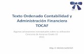 Texto Ordenado Contabilidad y Administración Financiera TOCAF · Aplicación del TOCAF ... adecue a su objeto, a los principios generales de la contratación administrativa y de