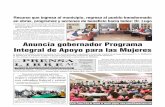 Anuncia gobernador Programa Integral de Apoyo para las Mujeresprensalibremexicana.com/wp/wp-content/uploads/2016/03/79... · es Cristo, por pelear los puestos importantes al fariseo