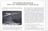 POSIBILIDADES DE LA ENERGIA EOLICA - mapama.gob.es · de hélices de alta velocidad y de 0,30 para rotores múltiples de baja velocidad (molino de viento para ... Las velocidades