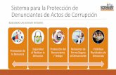 Sistema para la Protección de Denunciantes de Actos de ... · Denunciantes de Actos de Corrupción BUSCANDO UN SISTEMA INTEGRAL Promoción de la Denuncia Seguridad al Realizar la