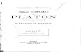 OBRAS COMPLETAS PLATÓN - Libreria Despertar · OBRAS COMPLETAS DE PLATÓN. ^ Platón, Obras completas, edición de Patricio de Azcárate, tomo 9, Madrid 1872