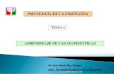 APRENDIZAJE DE LAS MATEMÁTICAS - ugr.esjorove/docencia1/Tema 4.pdf · 1 TEMA 4 PSICOLOGÍA DE LA ENSEÑANZA APRENDIZAJE DE LAS MATEMÁTICAS Dr. José María Roa Venegas Dpto. Psicología