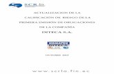 ACTUALIZACION DE LA CALIFICACIÓN DE RIESGO DE LA … datos/PDF/Mercado de valores/DITECA-EO01... · El plan de inversión público en proyectos de infraestructura al año 2017, al