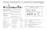 HOLY ROSARY ~ SANTO ROSARIO · como papás deben asistir a las pláticas pre-bautismales. Baptisms for English speakers: talk to Father Murtagh after Masses