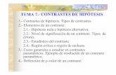 TEMA 7.- CONTRASTES DE HIPÓTESIS - jvillen.htmlacorral.etsisi.upm.es/Inf_Estadistica/TEMA_7_CONTRASTES_2016_2017/... · Si estudiamos una característica X: la media µ, la varianza