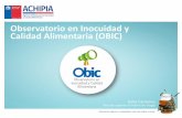 Observatorio en Inocuidad y Calidad Alimentaria (OBIC) · Identificar y recopilar información relevante en inocuidad y calidad alimentaria de manera oportuna, sistemática y permanente,