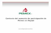Contexto del aumento de participación de Pemex en Repsol · • Lograr a partir de 2012 una tasa de restitución de reservas probadas del 100% ... astilleros coreanos • Fortalecer