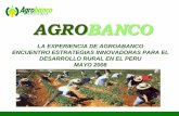 LA EXPERIENCIA DE AGROABANCO ENCUENTRO … · agrobanco la experiencia de agroabanco encuentro estrategias innovadoras para el desarrollo rural en el peru mayo 2008