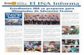 El INA Informa - Instituto Nacional de Aprendizaje · por Iván Valverde del Proceso de ... 79 personas microempresarias de la zona del Volcán Poás, ... en La Uruca y una visita