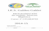 I.E.S. Galileo Galileiiesgalileocordoba.es/wp-content/uploads/2015/11/MD75PR04_TAPSD_HIG... · I.E.S. Galileo Galilei : PROGRAMACIÓN : del módulo: Atención Higiénica. ... Efectuar