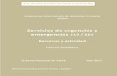 Servicios de urgencias y emergencias 112 / 061 · S.G. de Información Sanitaria e Innovación Sistema de Información de Atención Primaria (SIAP) Servicios de urgencias y emergencias