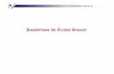 Bioss íntese de Ácidos Graxos - bizuando.combizuando.com/material-apoio/bioq2/13-Biossintese-acido-graxo.pdf · Acetil-CoA carboxilase Biotina. ProfªEleonora –Slide de aula A