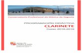 PROGRAMACIÓN CLARINETE 2018-2019conservatoriosegovia.centros.educa.jcyl.es/...CLARINETE_2018-19.pdf · Conservatorio Profesional de Música de Segovia PROGRAMACIÓN DIDÁCTICA CLARINETE