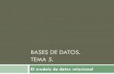 BASES DE DATOS. TEMA 5. - decsai.ugr.esdecsai.ugr.es/~cdemesa/bd/docs/tema5BBDD.pdf · 5.1. Introducción. Es el modelo de datos más importante. Los nuevos modelos surgidos (orientado
