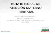 RUTA INTEGRAL DE ATENCIÓN MATERNO PERINATAL · OBJETIVOS ESPECÍFICOS •Garantizar el acceso universal a las intervenciones de la RIA materno perinatal. ... •Actuar sobre los