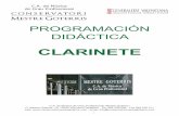CLARINETE - conservatorimestregoterris.com · La enseñanza del clarinete en el grado elemental tendrá como objetivo contribuir a ... Ejercicios para el fortalecimiento de los músculos