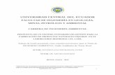 UNIVERSIDAD CENTRAL DEL ECUADOR - core.ac.uk · Luego de receptar la presentación del trabajo de grado previo a la obtención del título de INGENIERO AMBIENTAL presentado por el