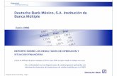Deutsche Bank México, S.A. Institución de Banca Múltiple · B. Cambios en los Principales rubros de Resultados I. Margen financiero El principal incremento del margen financiero